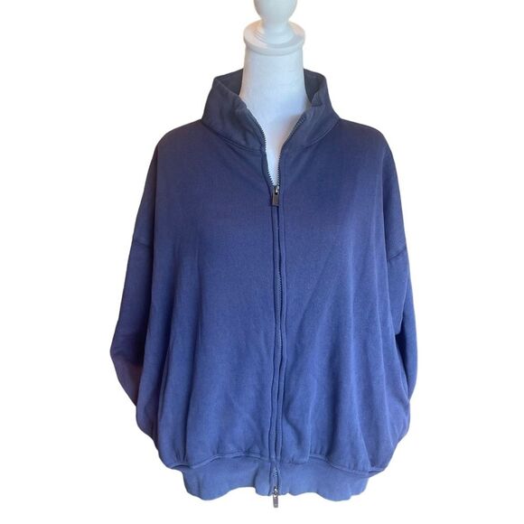 PINK Ivy Fleece Full Zip Sweatshirt Navy Blue Womens Large NWOT - Picture 5 of 15